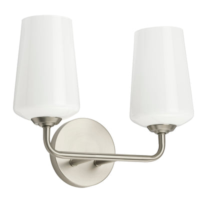 Progress Lighting Celino 2 light bath vanity wall light in brushed nickel