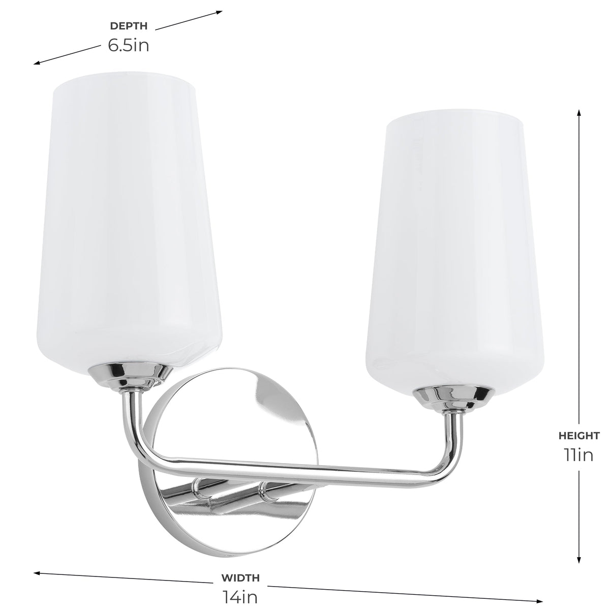 Progress Lighting P300543-015 Celino 2 light polished chrome bath vanity wall light angled side view
