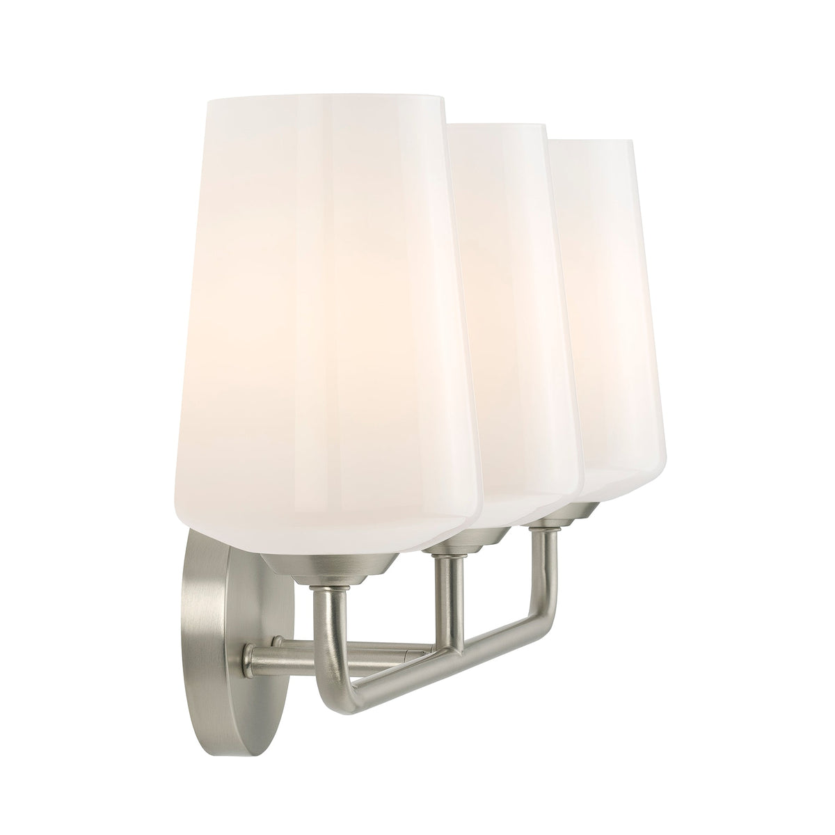 Celino brushed nickel 3 light bath vanity wall light lifestyle view