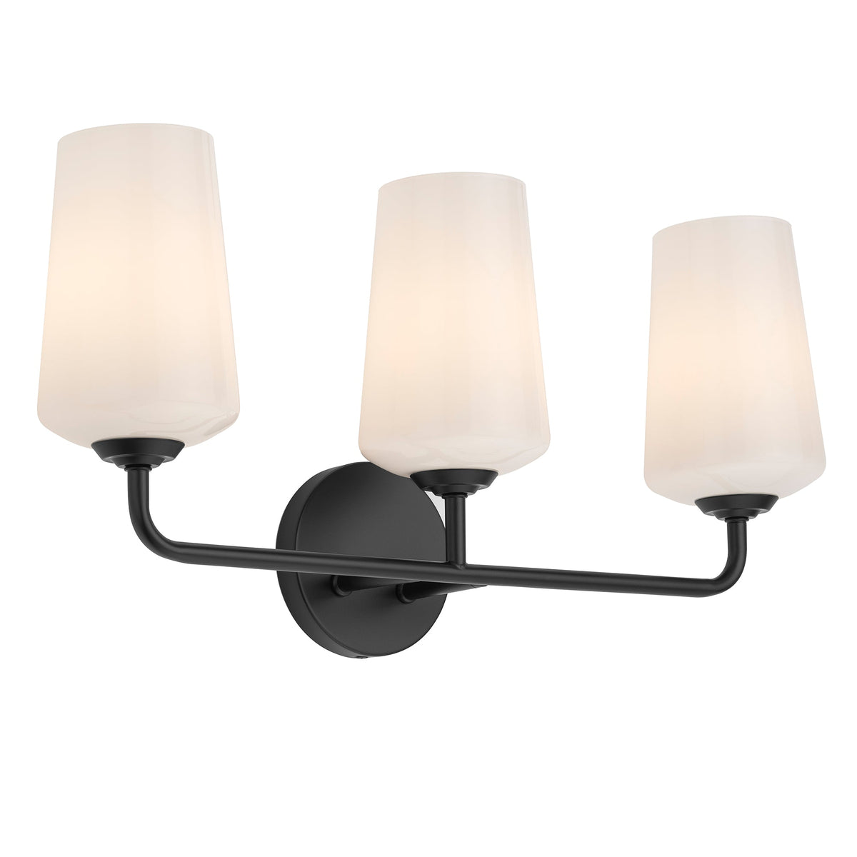 Progress Lighting Celino 3 light black bath vanity wall light illuminated