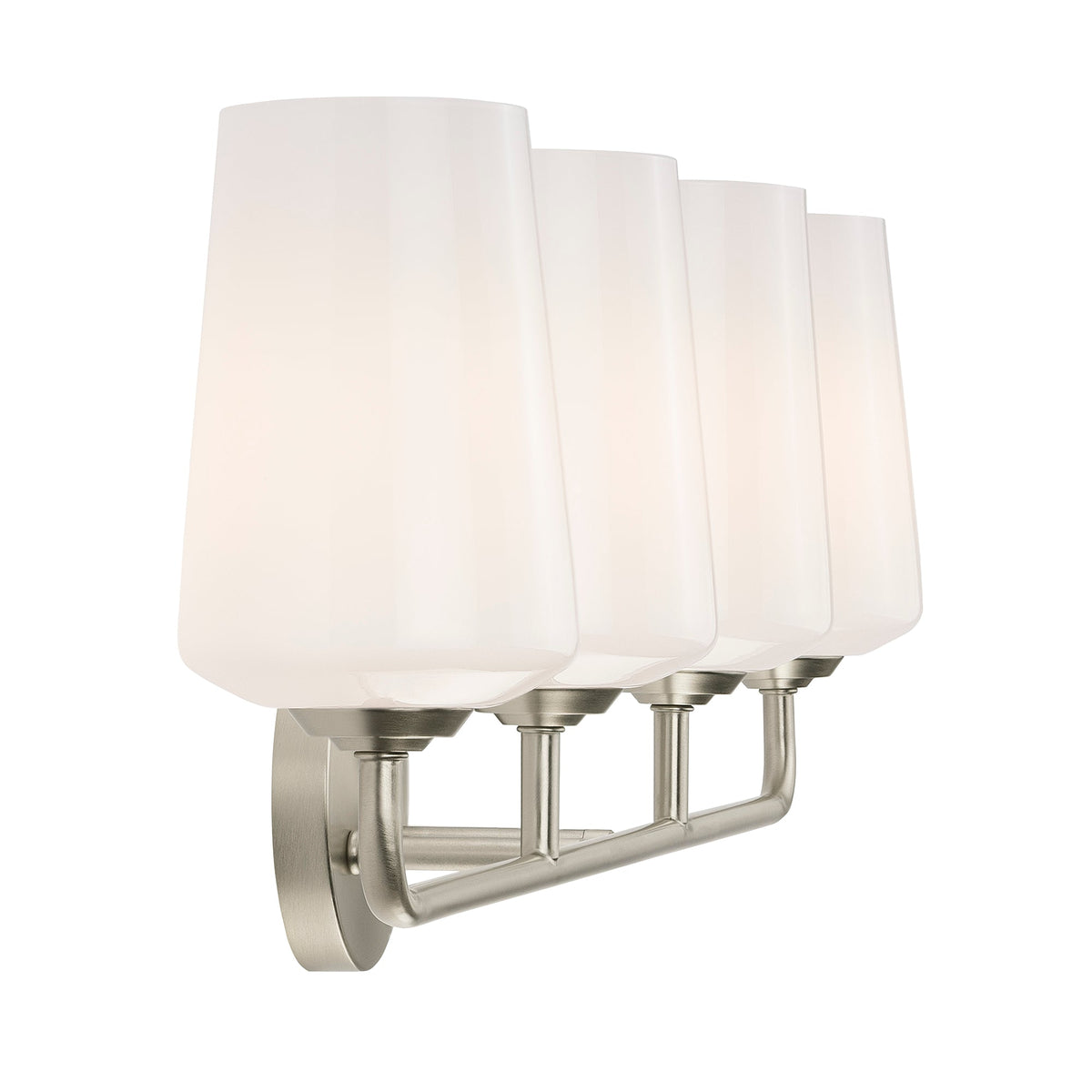 Progress Lighting P300545-009 Celino 4 Light Brushed Nickel Bath Vanity Wall Light - Illuminated Side View