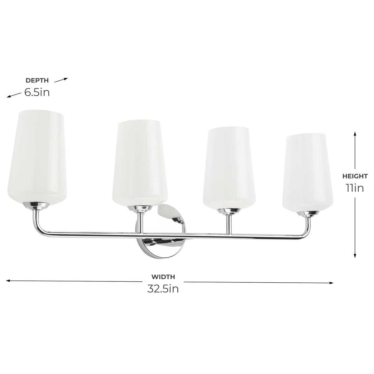 Progress Lighting P300545-015 Celino 4 light bath vanity wall light close angle view