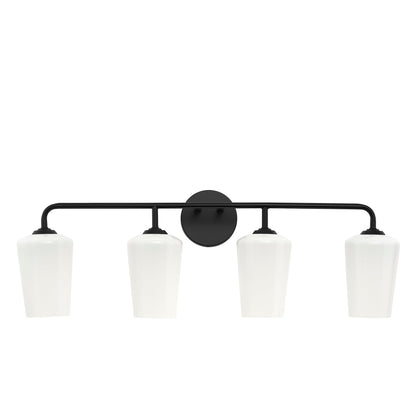 Progress Lighting P300545-031 Celino 4 light black bath vanity wall light front view