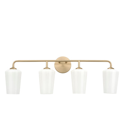 Front view of Celino 4 light bath vanity wall light in Champagne Bronze