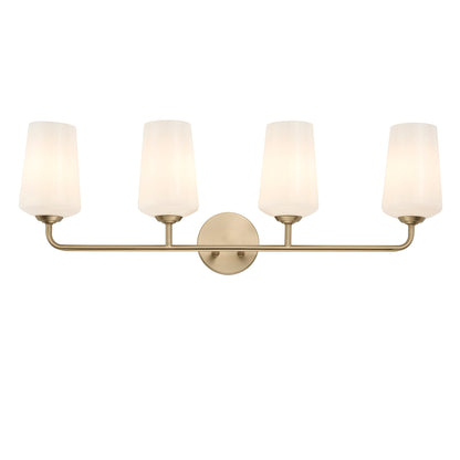 Angled close-up of Celino 4 light bath vanity wall light