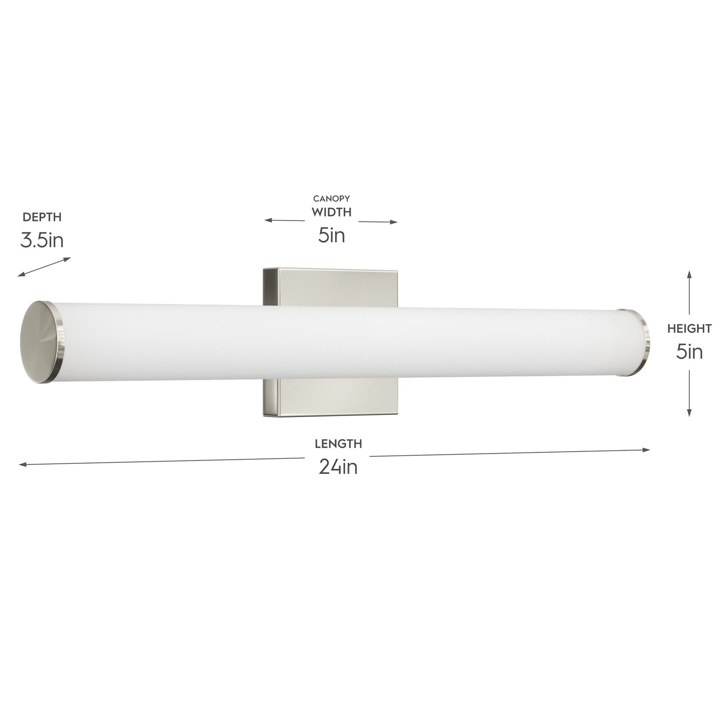 Progress Lighting P300553-009-CS Phase 6.2 LED Bath Vanity Wall Light - Dimensions Diagram