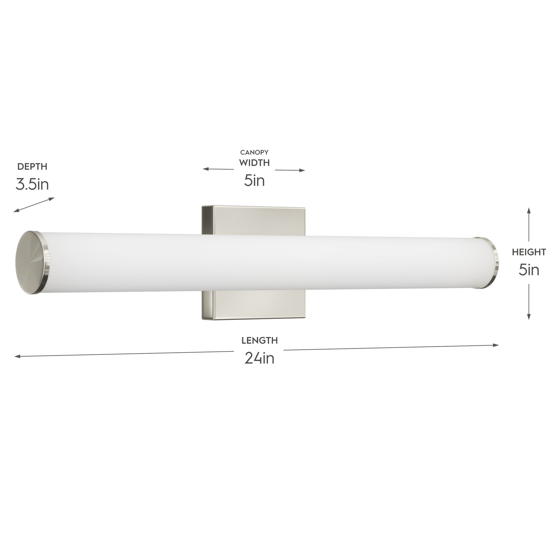 Progress Lighting P300553-009-CS Phase 6.2 LED Bath Vanity Wall Light - Dimensions Diagram