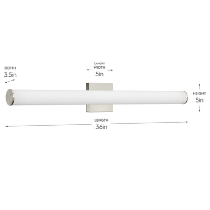Progress Lighting P300554-009-CS Phase 6.2 LED Linear Vanity Light Dimensions 36in Length 5in Height