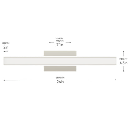 Progress Lighting P300556-009-CS Phase 6.3 LED Linear Vanity Light - Dimensions: 24in Length, 4.5in Height, 2in Depth