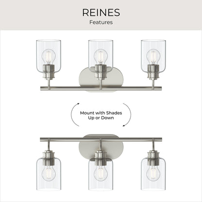 Progress Lighting P300567-009 Reines 3 Light 22.75 inch Brushed Nickel Bath Vanity Wall Light