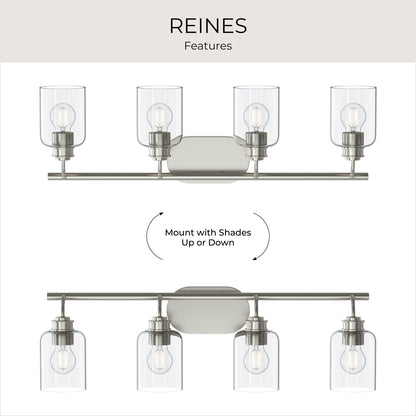 Progress Lighting P300568-009 Reines 4 Light 31.75 inch Brushed Nickel Bath Vanity Wall Light