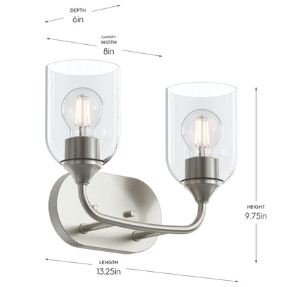 Progress Lighting P300572-009 Ilia Bath Vanity Dimensions - 13.25in Length, 9.75in Height, 6in Depth