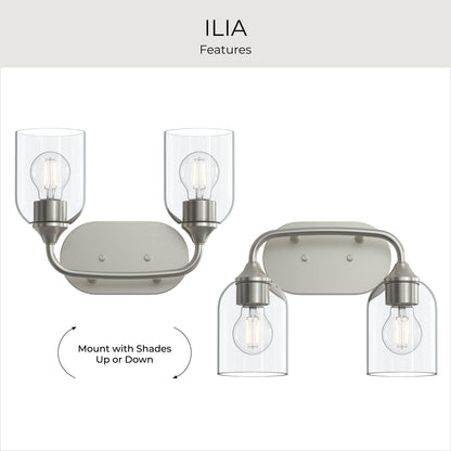 Progress Lighting P300572-009 Ilia Bath Vanity Versatility - Mount with Shades Up or Down