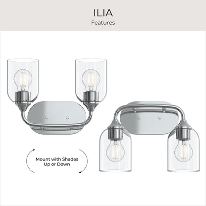 Progress Lighting P300572-015 Ilia 2 Light Polished Chrome Bath Vanity Wall Light - Image 7