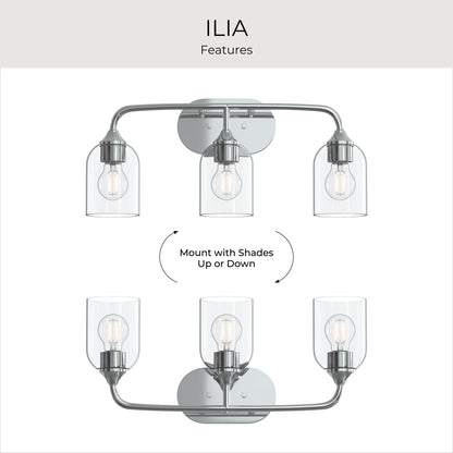 Progress Lighting P300573-015 Ilia 3-Light Bath Vanity Polished Chrome - Additional View