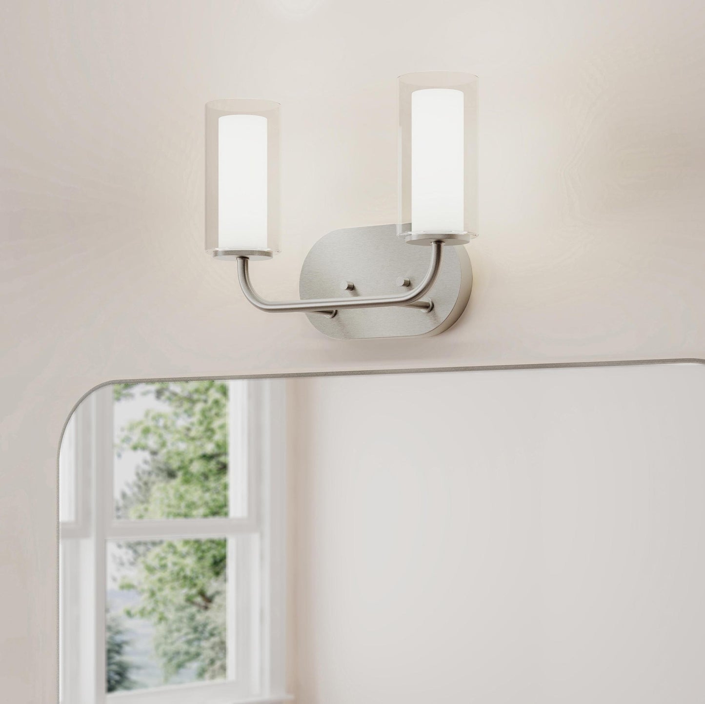 Progress Lighting P300575-009 Mack 2 Light 12.75 inch Brushed Nickel Bath Vanity Wall Light - Lifestyle