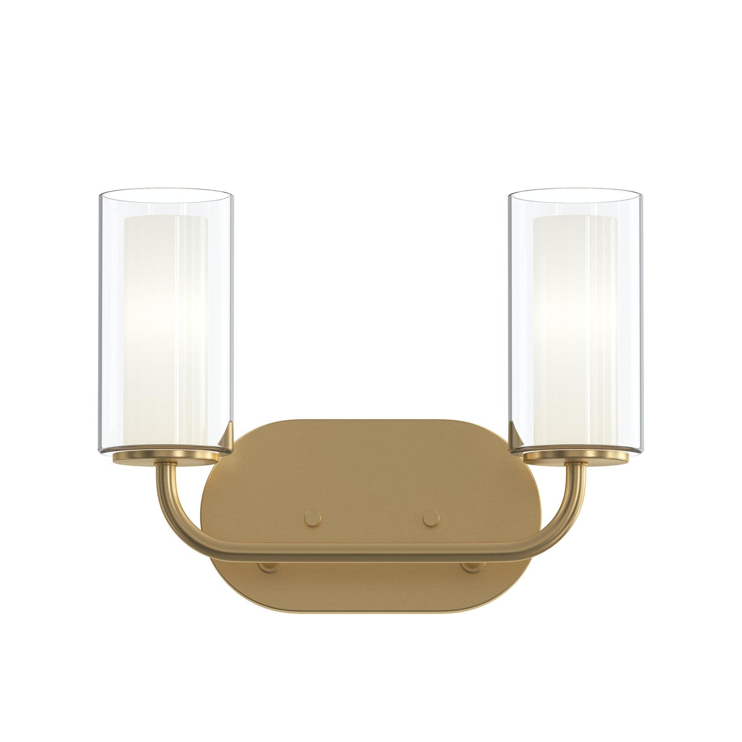Progress Lighting P300575-191 Mack 2 Light Brushed Gold Bath Vanity Wall Light - Front View