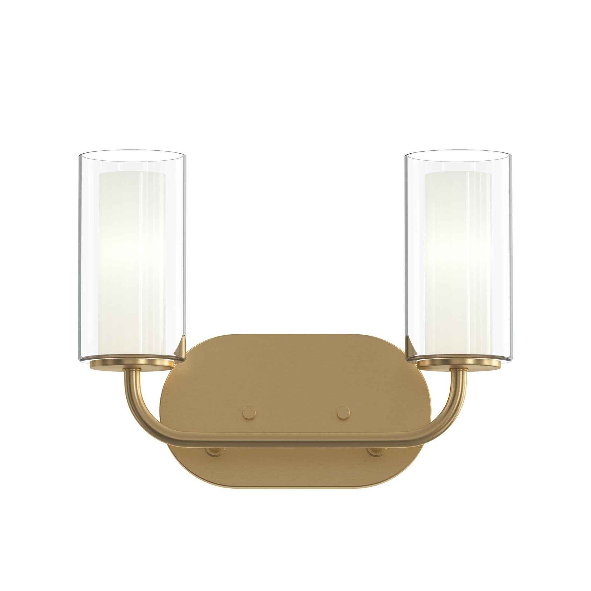 Progress Lighting P300575-191 Mack 2 Light Brushed Gold Bath Vanity Wall Light - Front View