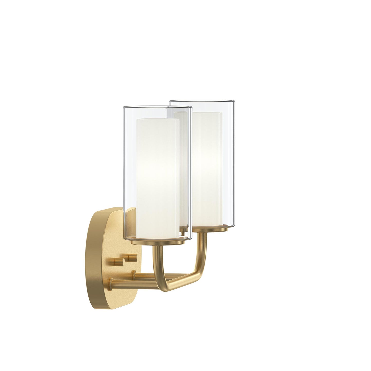 Progress Lighting P300575-191 Mack 2 Light Brushed Gold Bath Vanity Wall Light - Profile View
