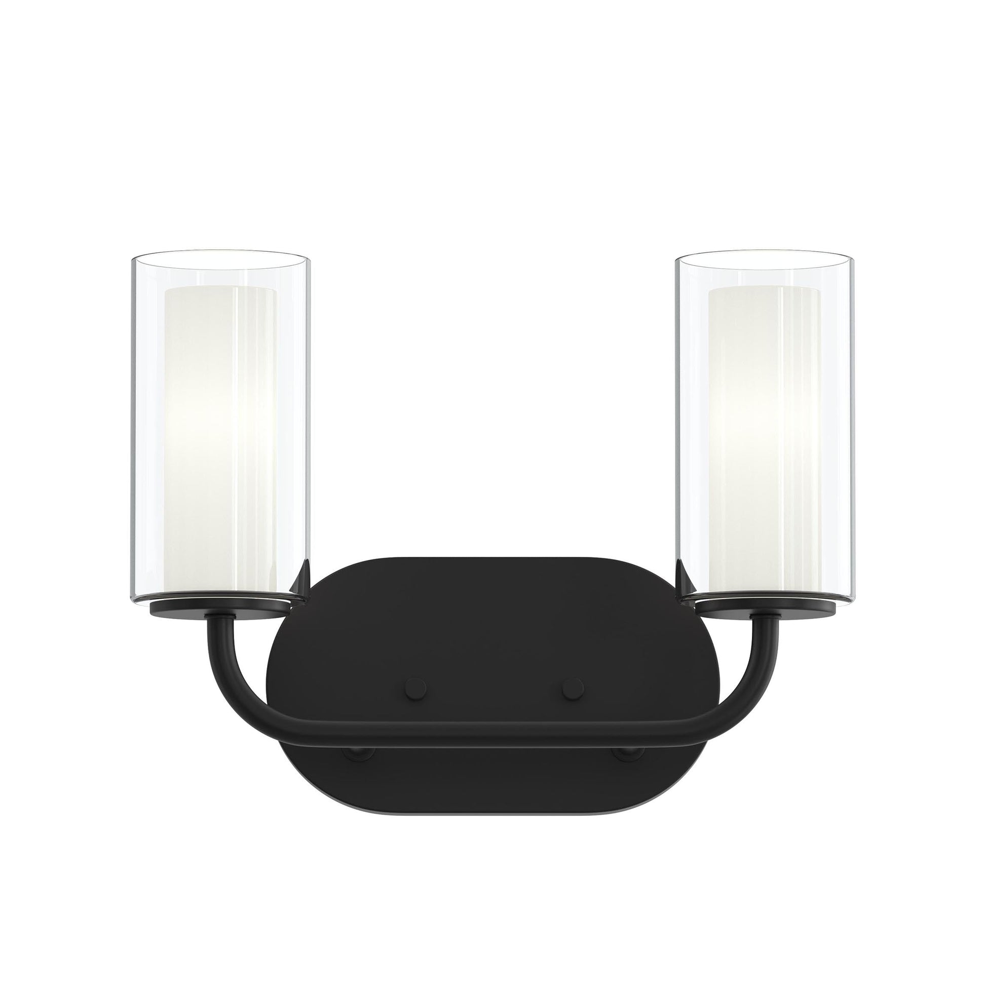 Progress Lighting P300575-31M Mack 2 Light Matte Black Bath Vanity Wall Light - Front View