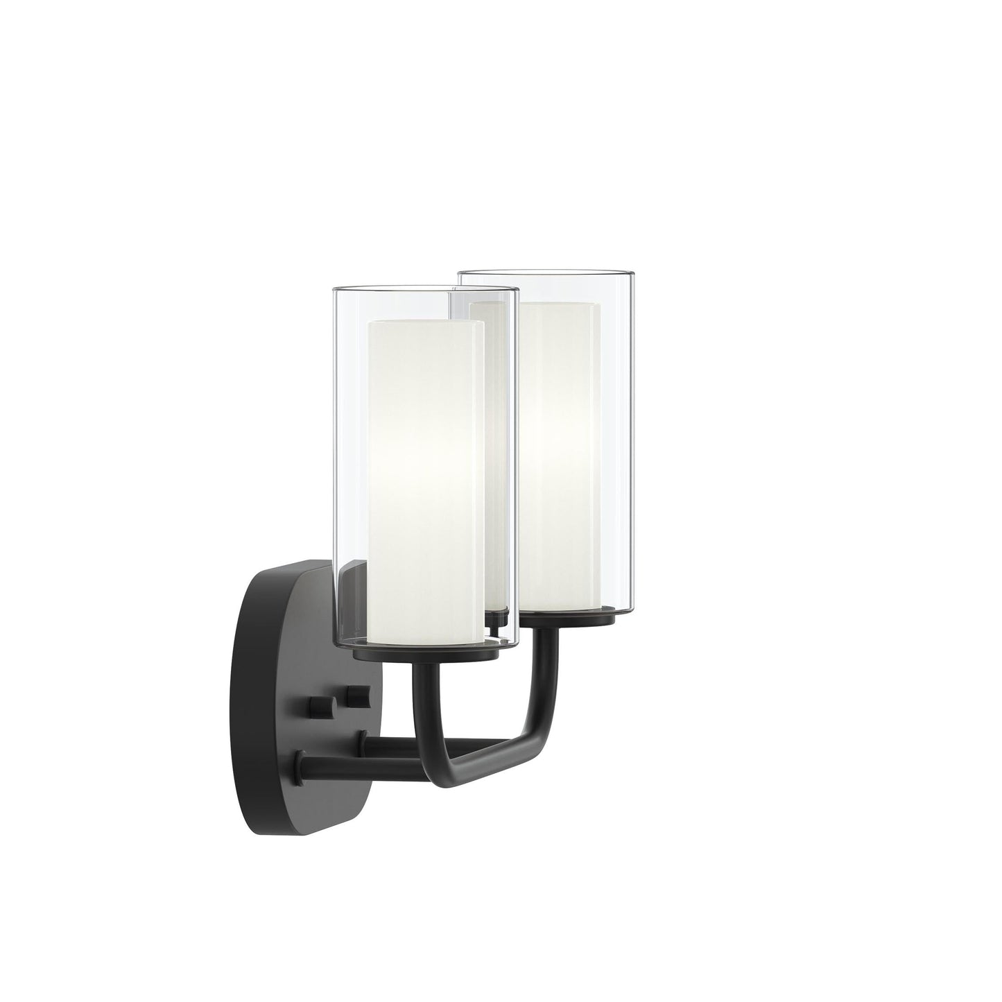 Progress Lighting P300575-31M Mack 2 Light Matte Black Bath Vanity Wall Light - Profile View