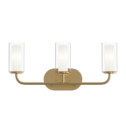 Progress Lighting P300576-191 Mack 3 Light Brushed Gold Bath Vanity Wall Light - Front View