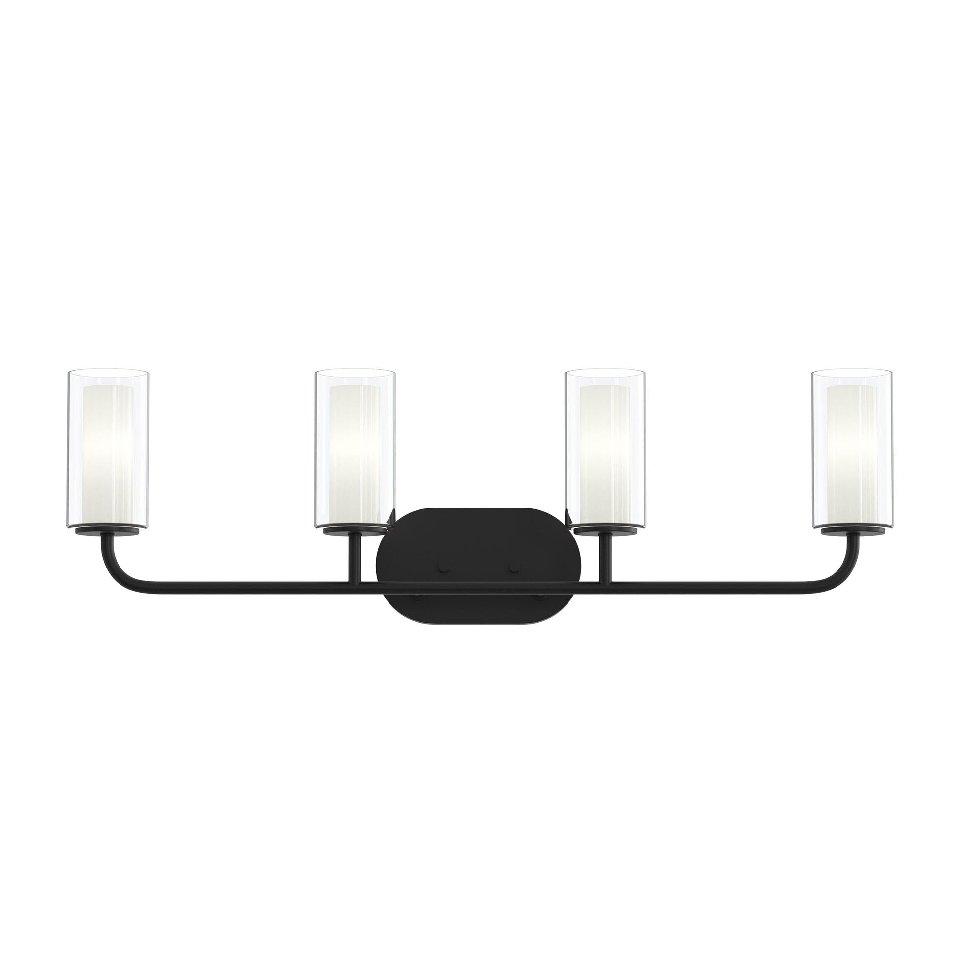 Progress Lighting P300577-31M Mack 4 Light Matte Black Bath Vanity Wall Light Front View