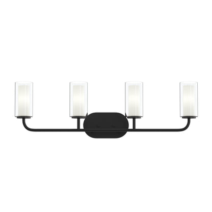 Progress Lighting P300577-31M Mack 4 Light Matte Black Bath Vanity Wall Light Front View