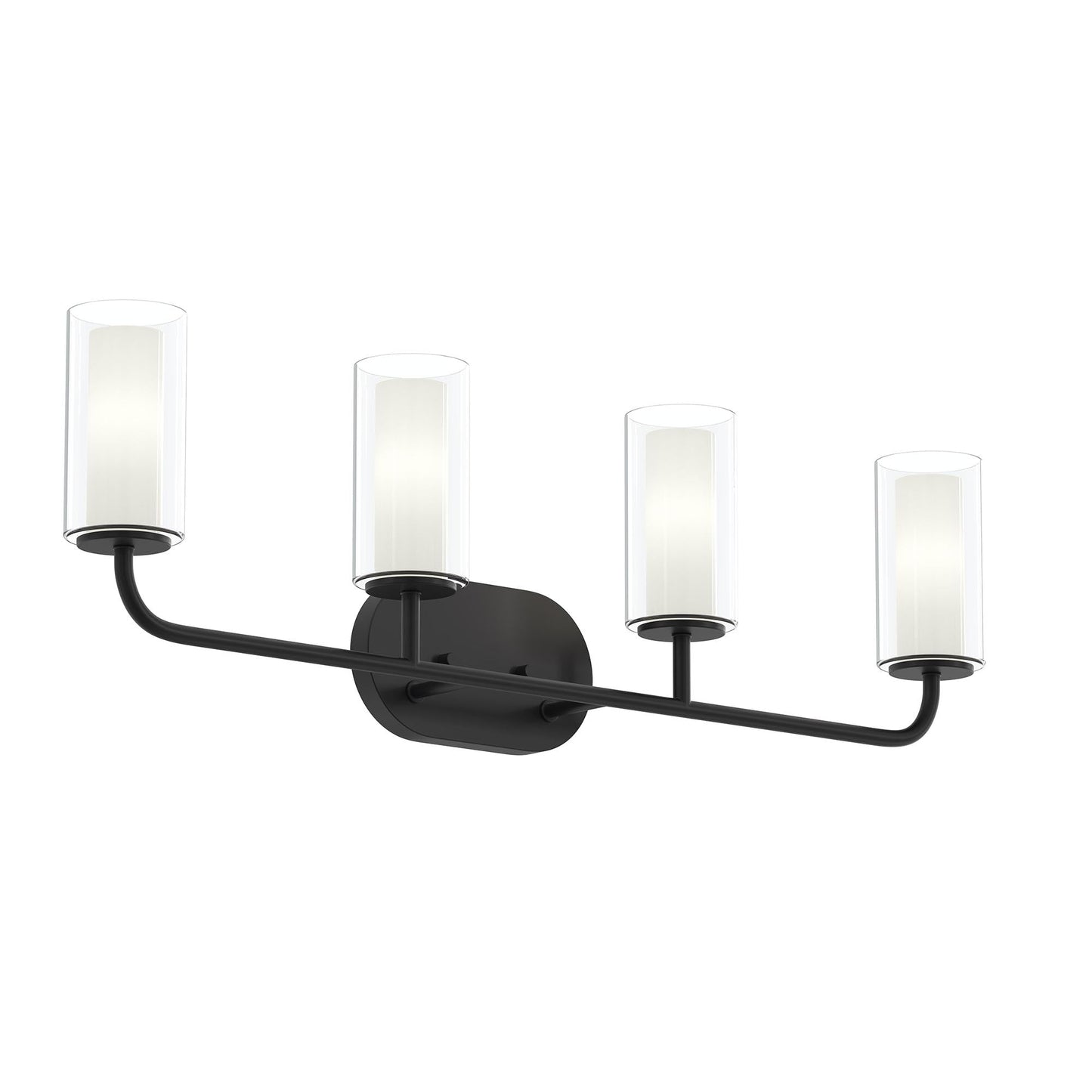 Progress Lighting P300577-31M Mack 4 Light Matte Black Bath Vanity Wall Light
