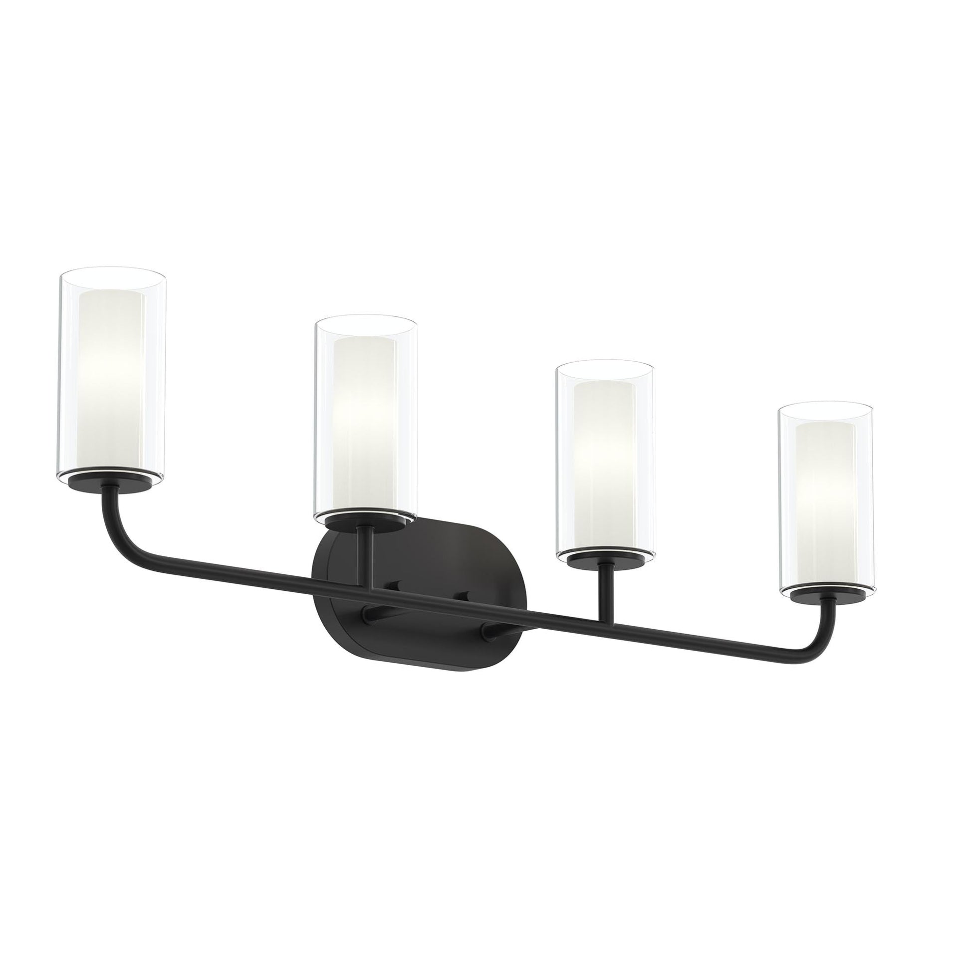 Progress Lighting P300577-31M Mack 4 Light Matte Black Bath Vanity Wall Light