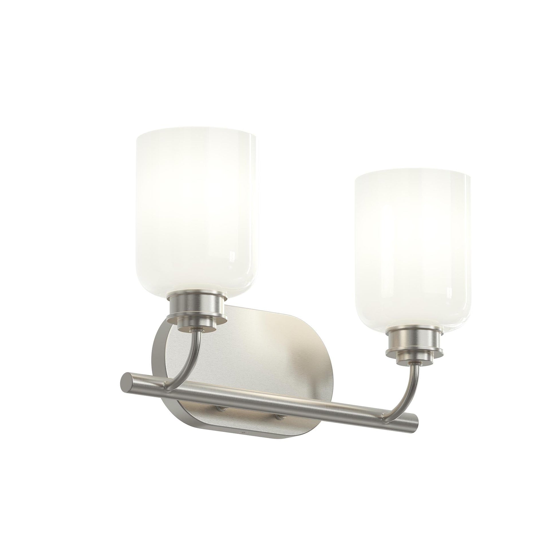 Progress Lighting P300578-009 Reines 2 Light Brushed Nickel Bath Vanity Wall Light with Opal Glass Shades