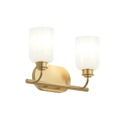 Progress Lighting P300578-191 Reines 2-Light Bath Vanity in Brushed Gold with Opal Glass Shades