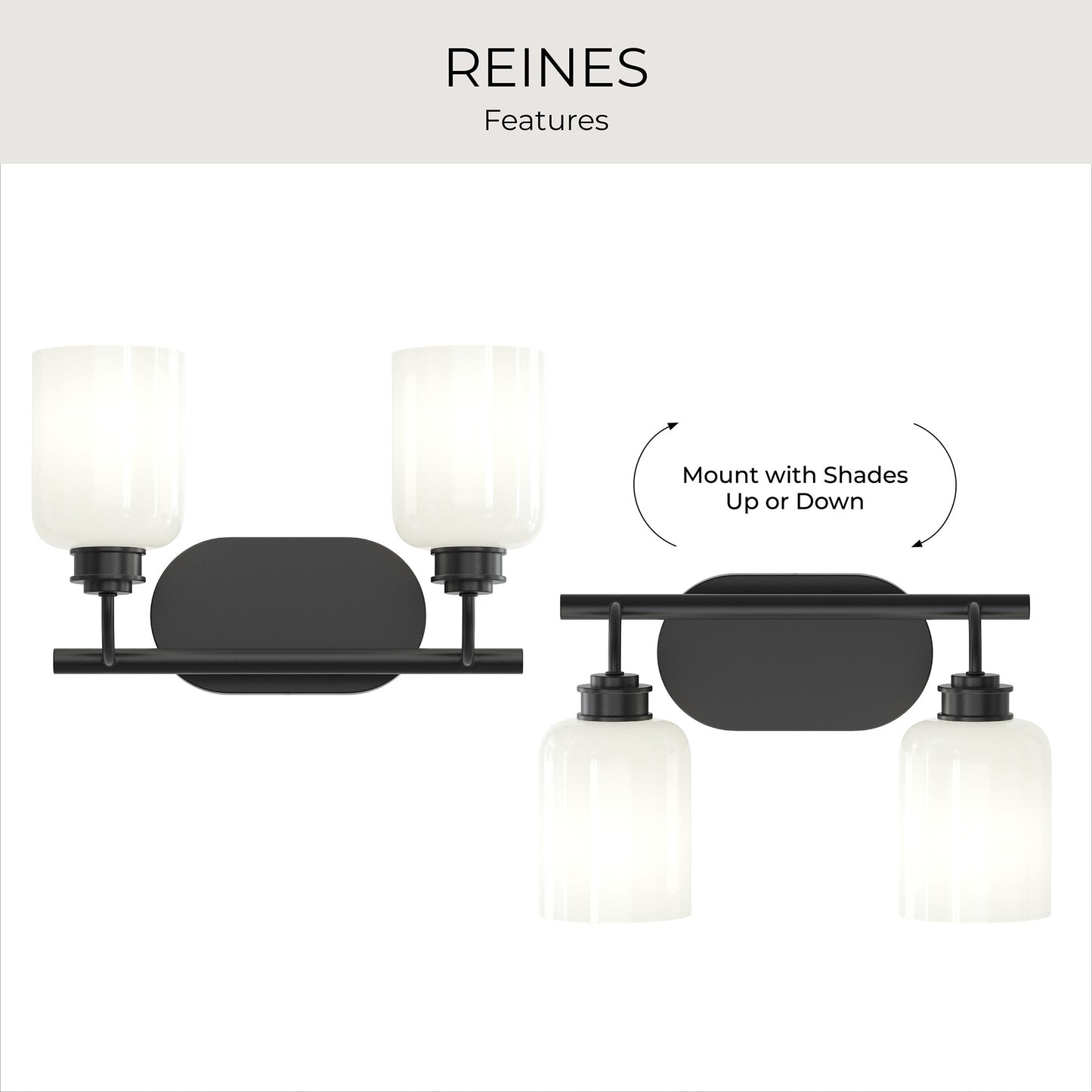 Progress Lighting P300578-31M Reines Matte Black Bath Vanity Wall Light - View 7