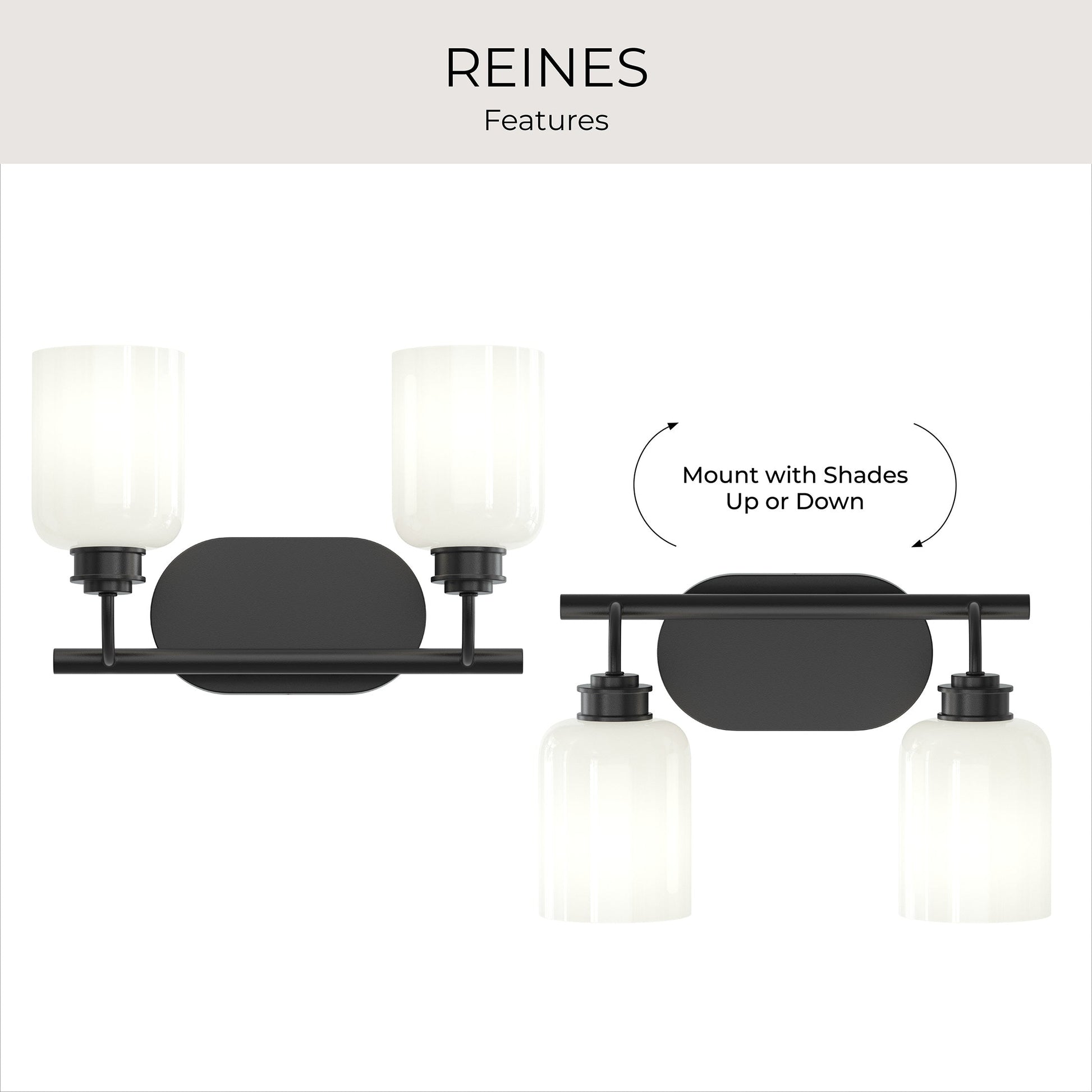 Progress Lighting P300578-31M Reines Matte Black Bath Vanity Wall Light - View 7