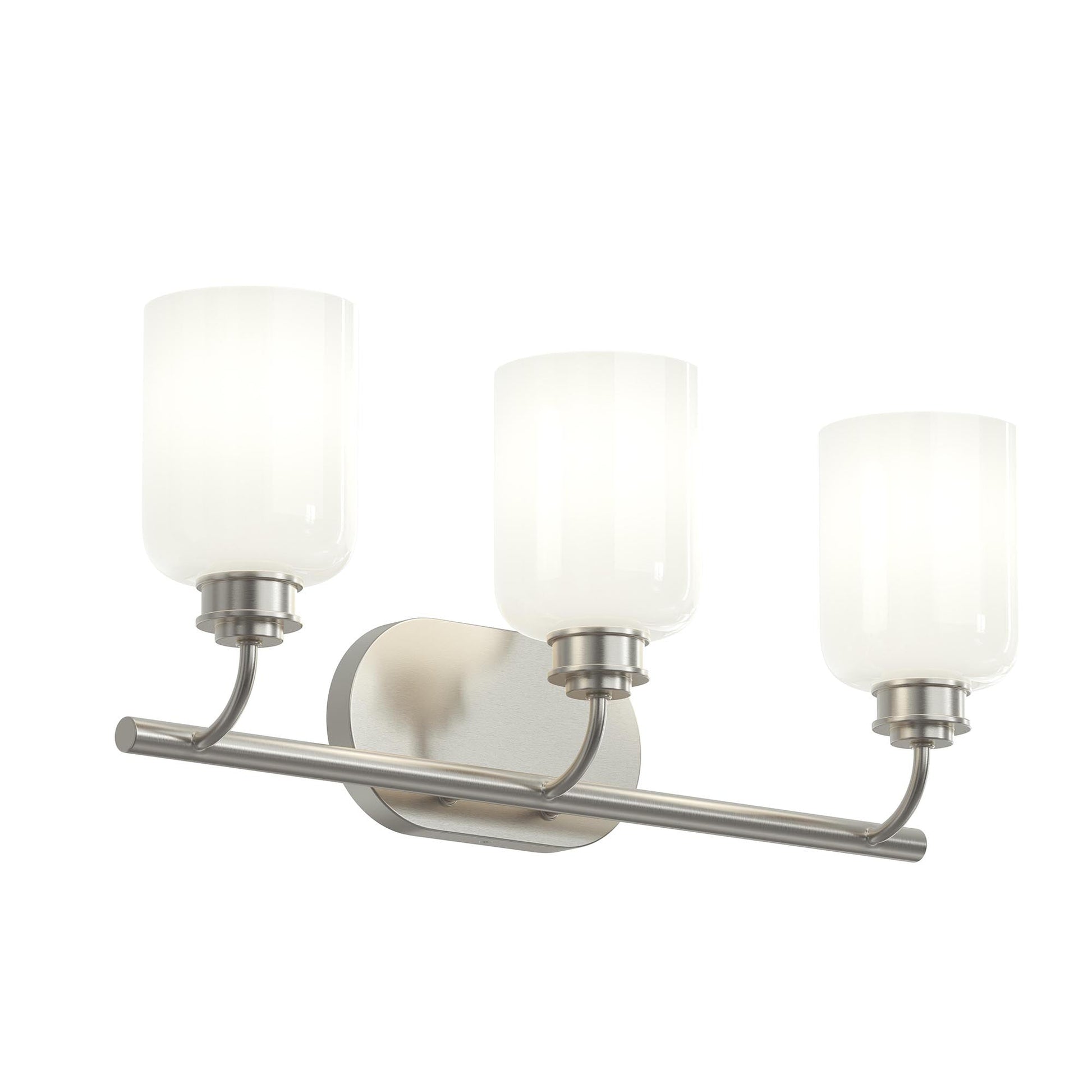 Progress Lighting P300579-009 Reines 3-Light Brushed Nickel Bath Vanity with Opal Glass Shades