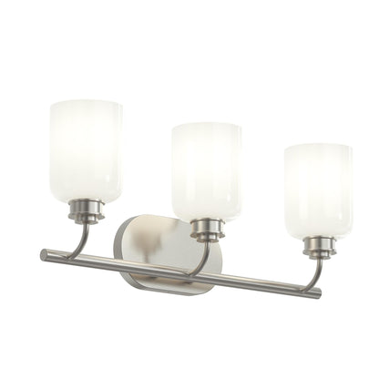 Progress Lighting P300579-009 Reines 3-Light Brushed Nickel Bath Vanity with Opal Glass Shades