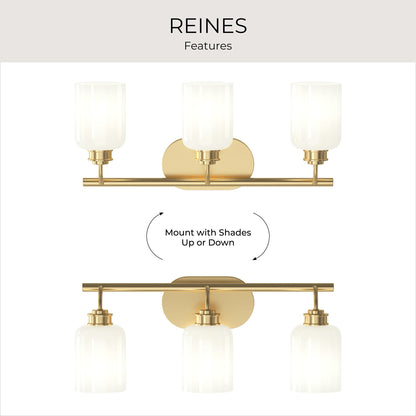 Progress Lighting P300579-191 Reines 3 Light Brushed Gold Bath Vanity Wall Light - View 7