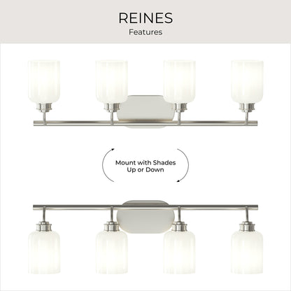 Progress Lighting P300580-009 Reines 4 Light 31.75 inch Brushed Nickel Bath Vanity Wall Light