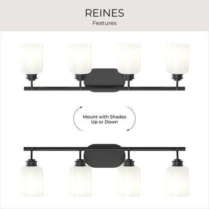 Progress Lighting P300580-31M Reines 4 Light 32 inch Matte Black Bath Vanity Wall Light