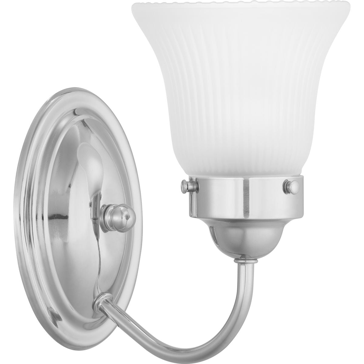 Progress Lighting P3287-15ET Economy Fluted Glass 1 Light Polished Chrome Bath Vanity Wall Light