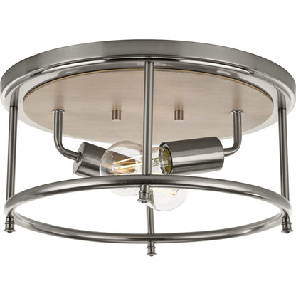 Progress Lighting P350151-009 Durrell 2 light brushed nickel flush mount ceiling light
