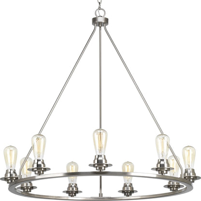 Progress Lighting Debut 9 light brushed nickel chandelier