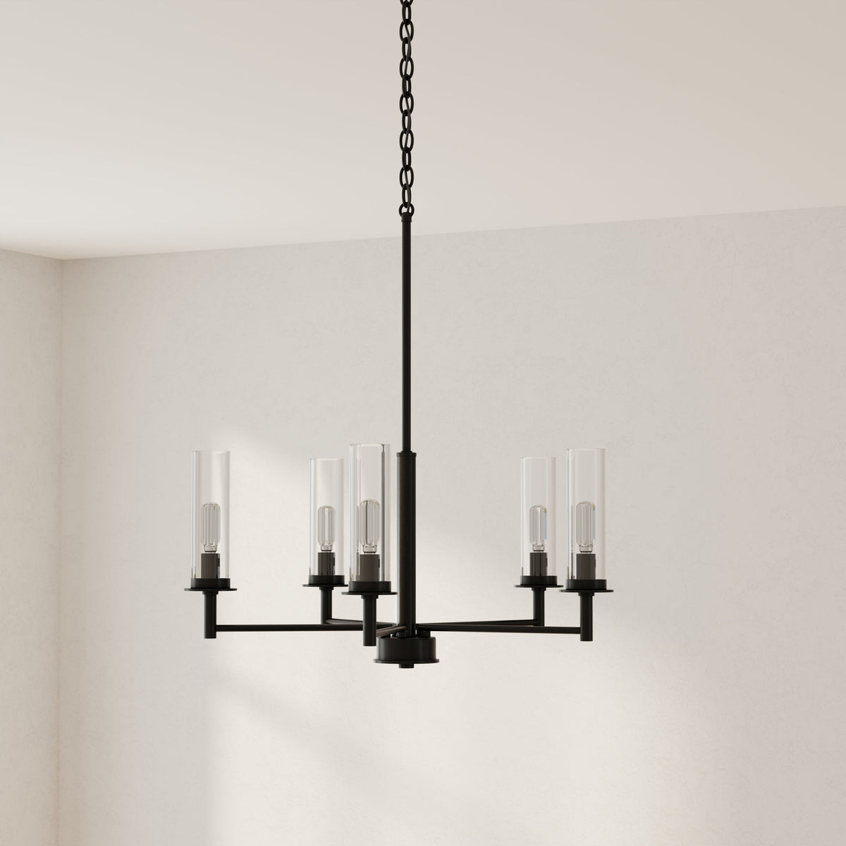 Progress Lighting Kellwyn 5 light matte black chandelier