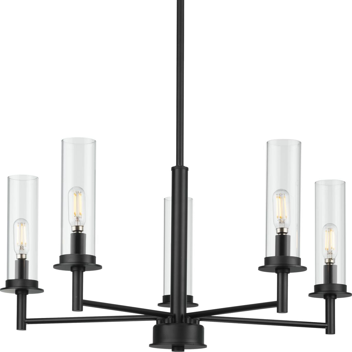 Progress Lighting Kellwyn 5 light matte black chandelier product view