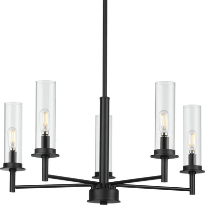 Progress Lighting Kellwyn 5 light matte black chandelier product view
