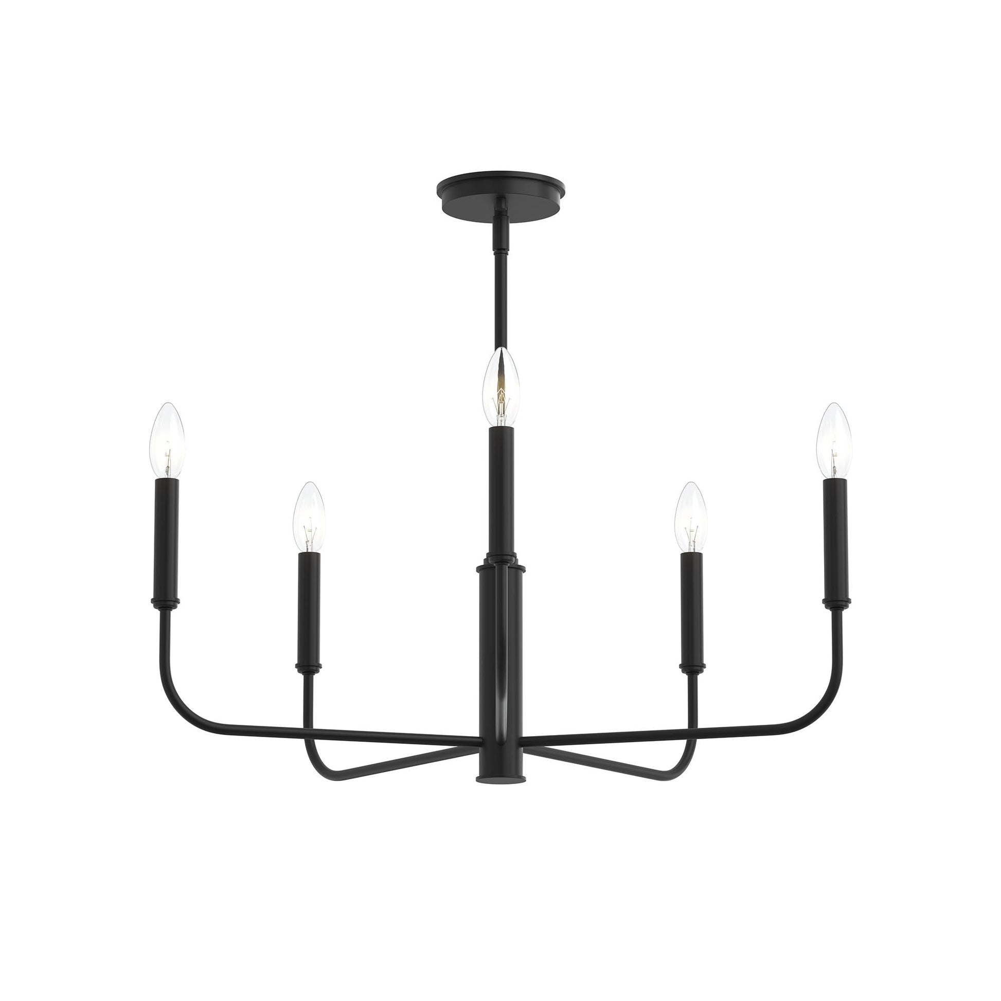 Progress Lighting P400446-31M Reines 5 Light Matte Black Chandelier Ceiling Light