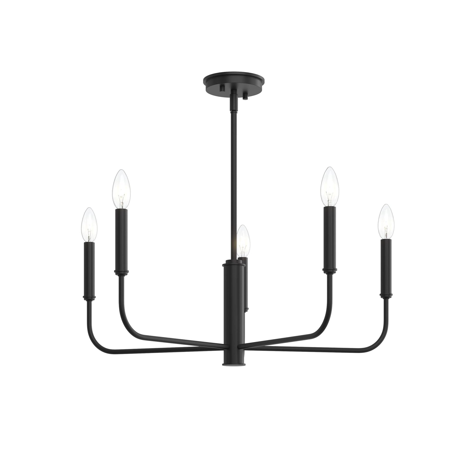 Progress Lighting P400446-31M Reines 5 Light Matte Black Chandelier View 9