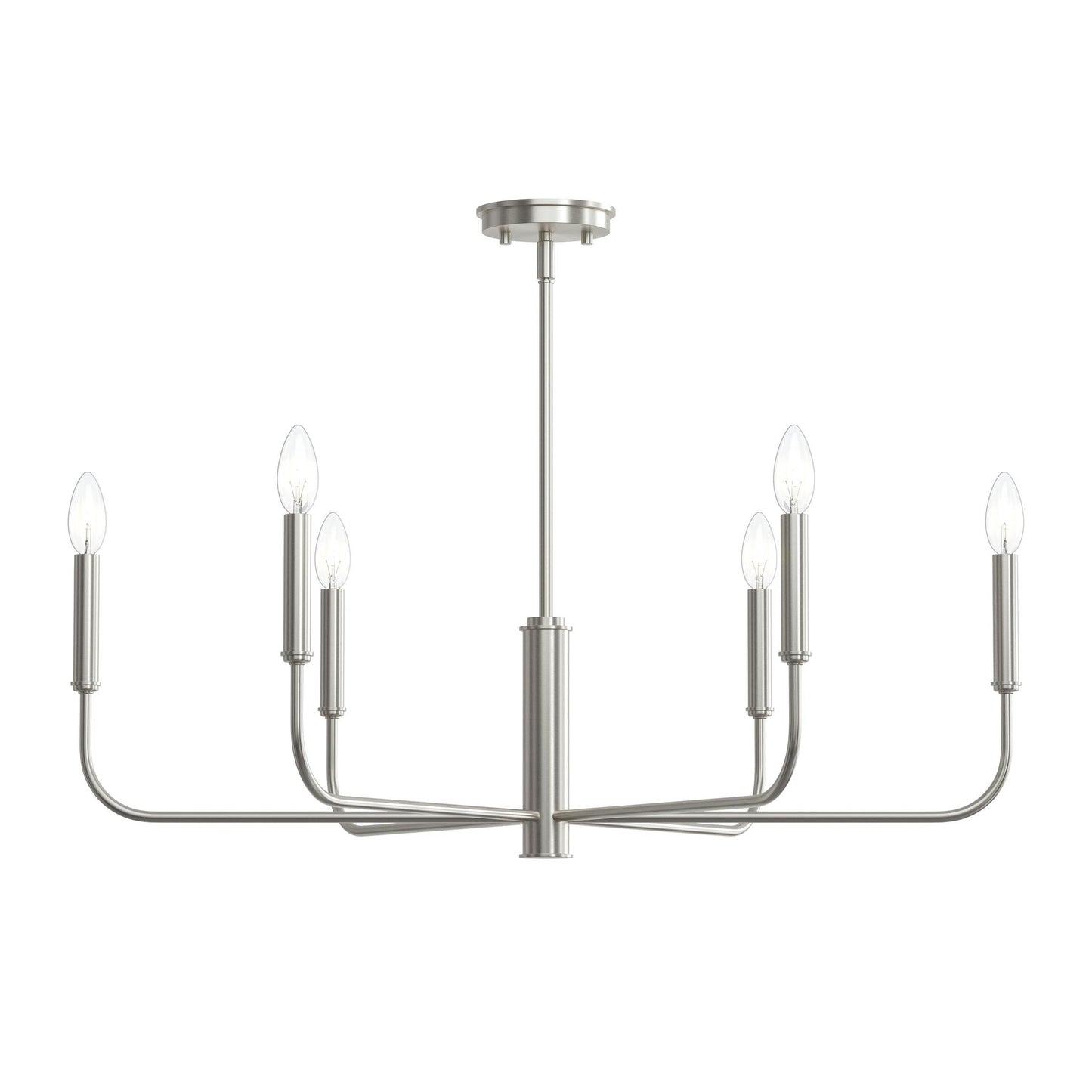Progress Lighting P400448-009 Reines 6 Light Chandelier - Brushed Nickel Angle View