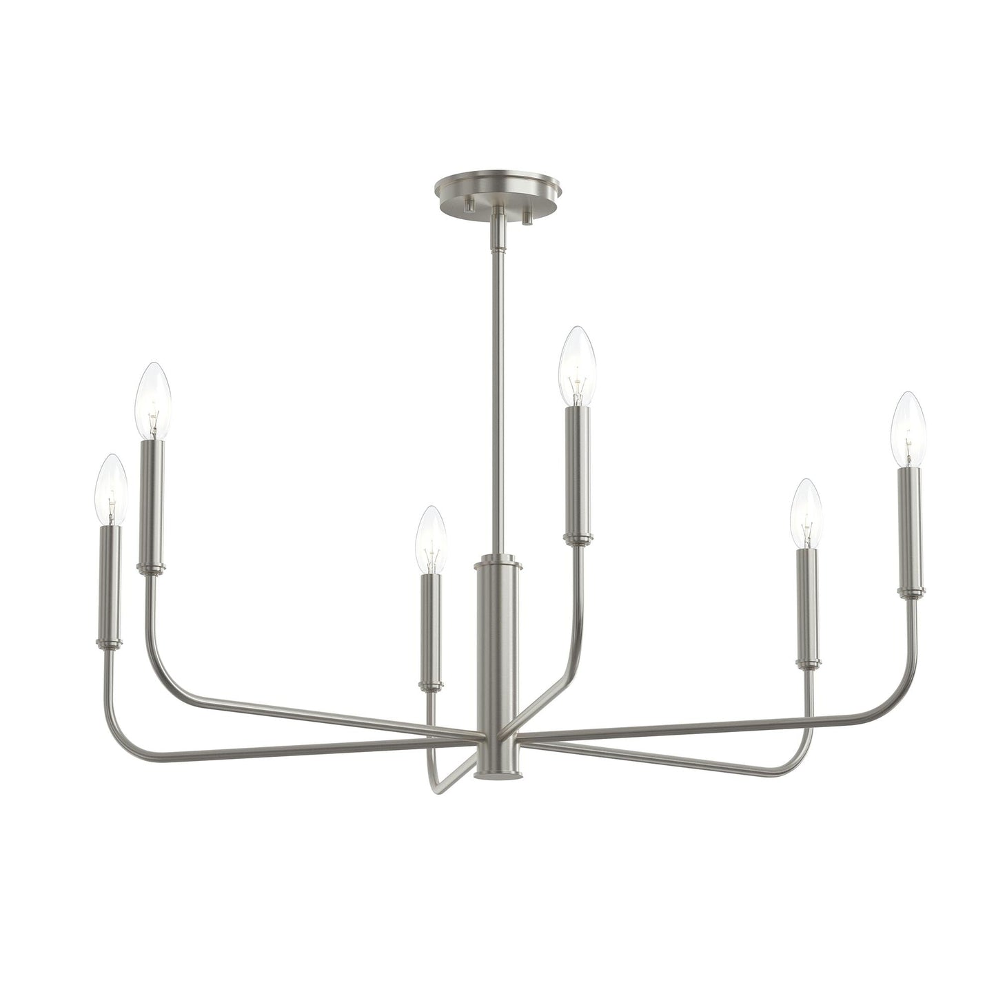 Progress Lighting P400448-009 Reines 6 Light 32 inch Brushed Nickel Chandelier Ceiling Light - Main Product Image
