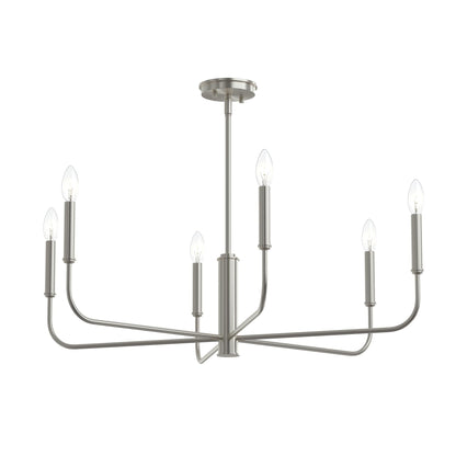Progress Lighting P400448-009 Reines 6 Light 32 inch Brushed Nickel Chandelier Ceiling Light - Main Product Image